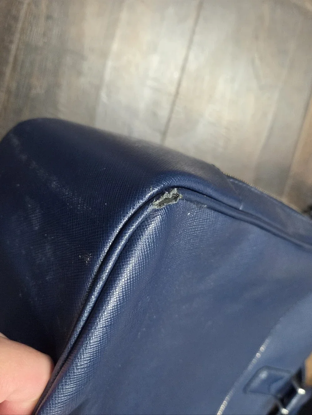 Montblanc Sartorial Large Leather Briefcase Double Zip Document Case Blue Navy